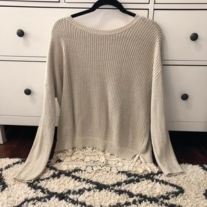 Lace Trim Sweater